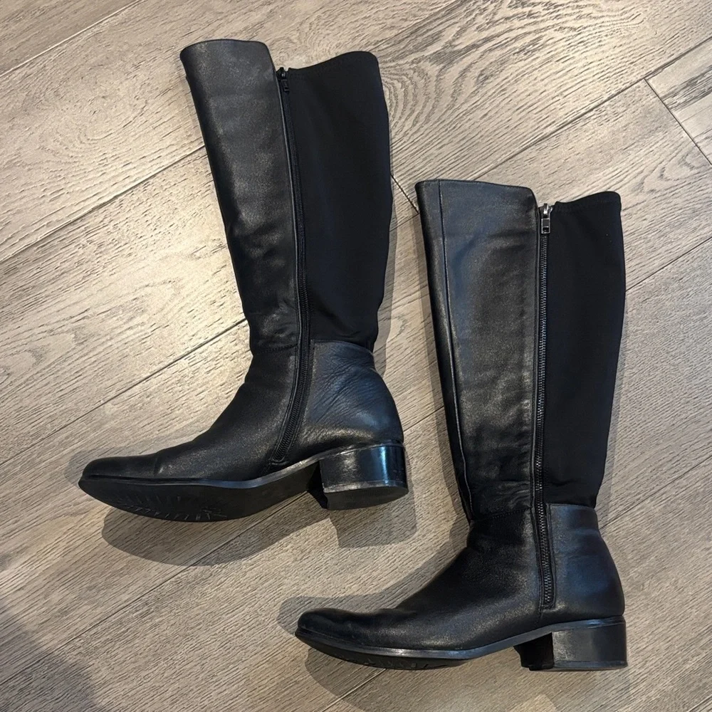 Black leather Knee-High Women's Boots 9.5 - Picture 3 of 8